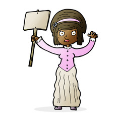 cartoon vicorian woman protesting