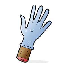 cartoon hand with rubber glove