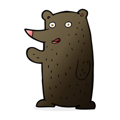 cartoon waving black bear