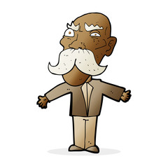 cartoon angry old man