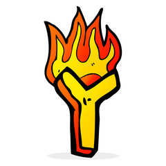 cartoon flaming letter