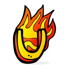 cartoon flaming letter