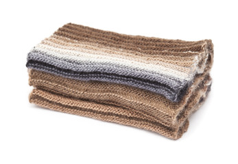 Fototapeta na wymiar two-sided ribbed knitted scarf