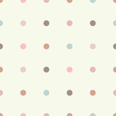 Seamless vector decorative background with circles, buttons and polka dots. Print. Cloth design, wallpaper.