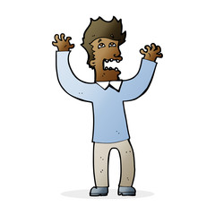 cartoon terrified man