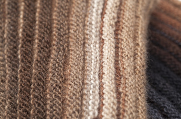 two-sided ribbed knitted scarf