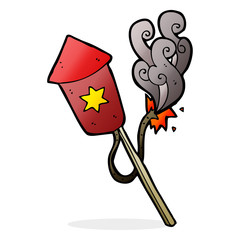 cartoon firework with burning fuse