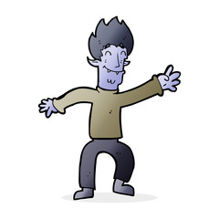 Obraz premium cartoon happy vampire man