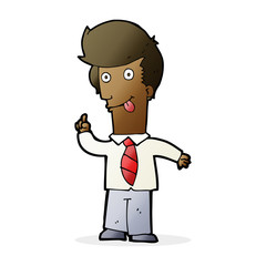 Obraz premium cartoon office man with crazy idea
