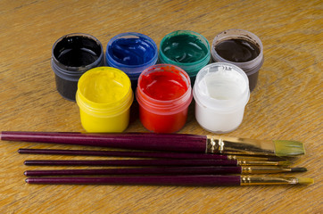 paints and brushes