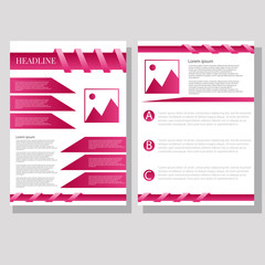  Brochure Flyer red colour design Layout template size A4 front