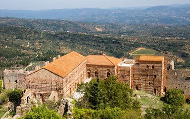 church in medieval city of Mystras,   Greece