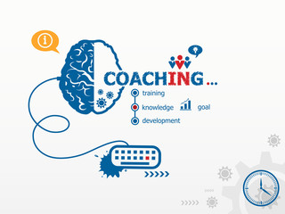 Coaching design illustration concepts for business