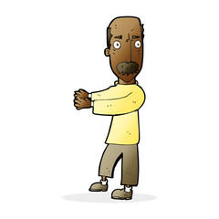 cartoon balding man explaining