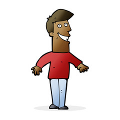 cartoon grinning man