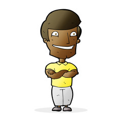cartoon grinning man