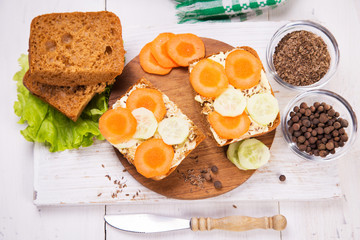 vegetarian sandwich in studio