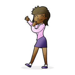 cartoon happy businesswoman