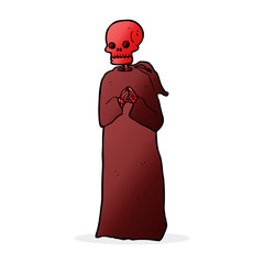 cartoon spooky skeleton in robe