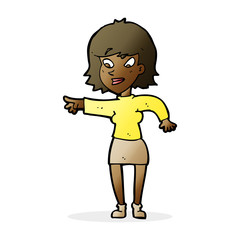 cartoon woman pointing