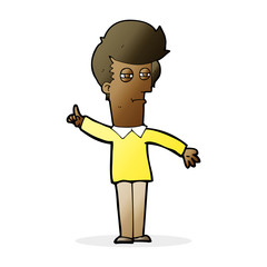 cartoon man narrowing eyes