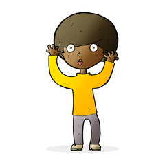 cartoon startled boy
