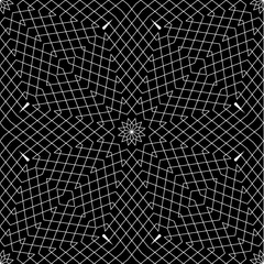 Abstract seamless pattern. Outline white triangles on a black ba