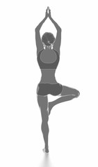 Fitness woman stretching on white isolated - yoga concept
