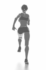 Fitness woman stretching on white isolated - warm up concept