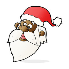 cartoon jolly santa claus face