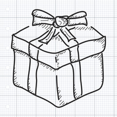 Simple doodle of a present