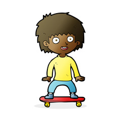 cartoon boy on skateboard