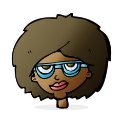 cartoon woman wearing spectacles