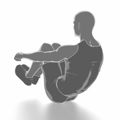 Fitness and stretching on white isolated - warm up concept