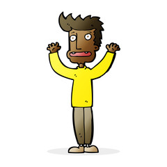 cartoon stressed man