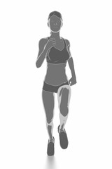 Fitness and stretching on white isolated - warm up concept