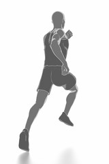 Fitness and stretching on white isolated - warm up concept
