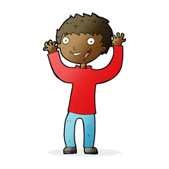 cartoon excited boy