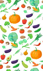 Seamless pattern delicious vegetables