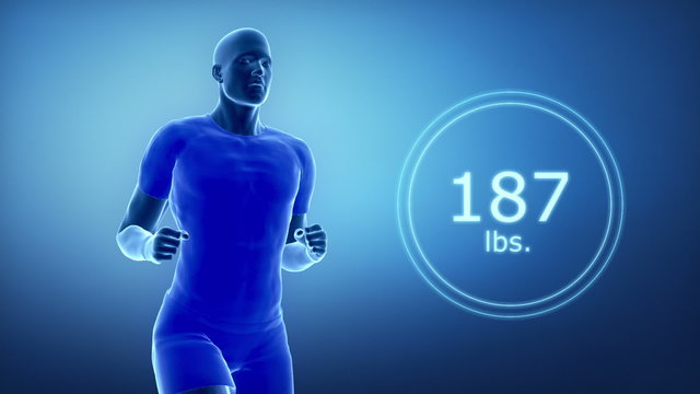 Running woman from fat to fit in Lbs.