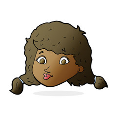 cartoon pretty female face