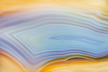 Extreme macro of blue and yellow agate mineral - obrazy, fototapety, plakaty