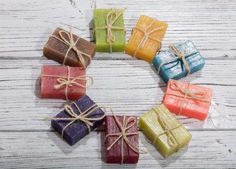 Fototapeta premium colorful soap in different colors