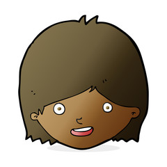 cartoon happy female face