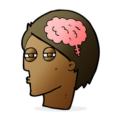 cartoon man thinking carefully