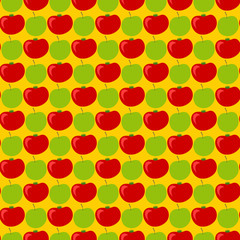Seamless pattern with apples and tomatoes