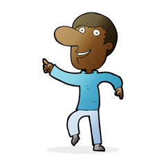 cartoon happy man dancing
