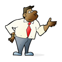 cartoon businessman asking question