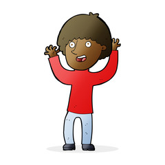 cartoon happy boy laughing