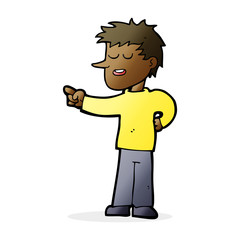 Obraz premium cartoon man pointing